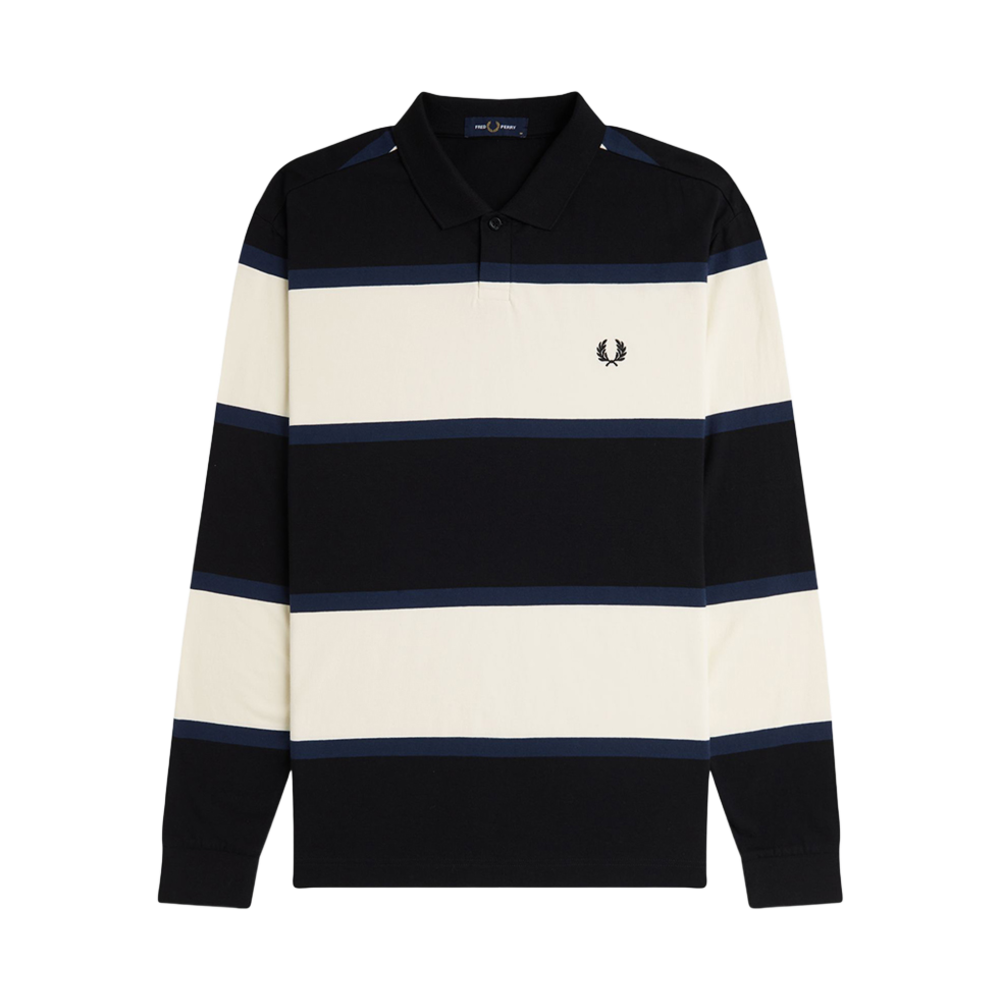 프레드페리 스트라이프 롱 슬리브 폴로 셔츠 에크루(Fred Perry Striped Long Sleeve Polo Shirt Ecru)