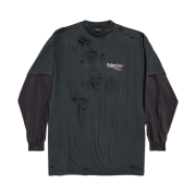 Balenciaga Political Campaign Long Sleeve Layered T-Shirt Black