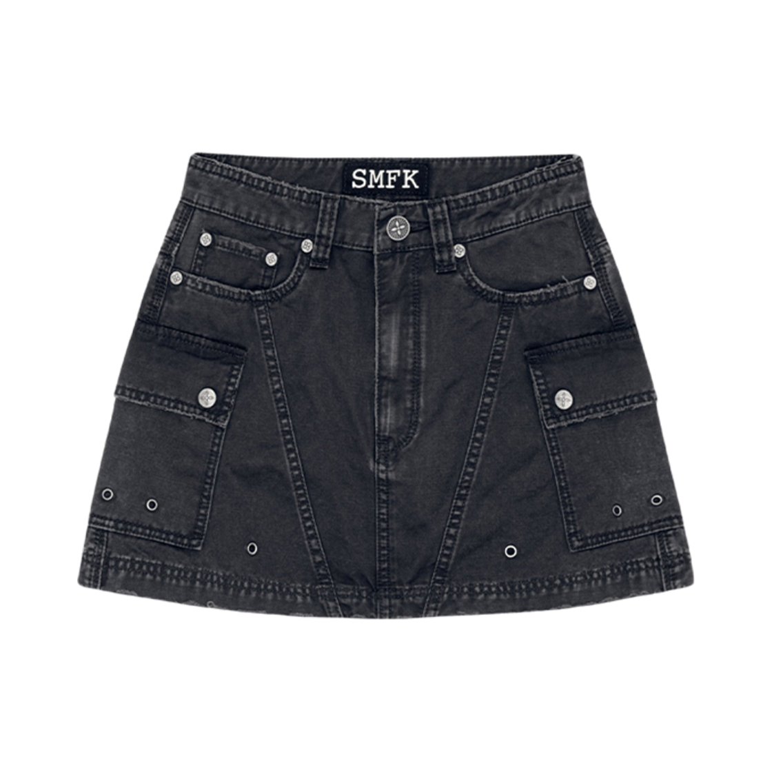 (W) 에스엠에프케이 와일드월드 스트레이 그레이 워크웨어 스타일 스커트 그레이((W) SMFK Wildworld Stray Grey Workwear Style Skirt Grey)