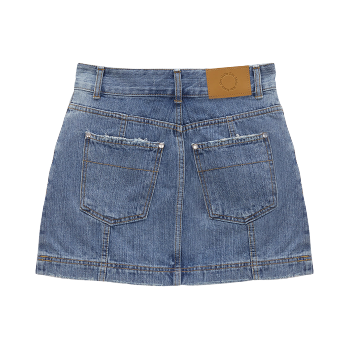 (W) 마뗑킴 더블 지퍼 데님 미니 스커트 블루((W) Matin Kim Double Zipper Denim Mini Skirt Blue) - 2