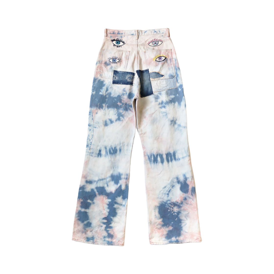 캐피탈 14온즈 데님 타이다이 배기 플레어 팬츠 크레이지 딕시 리메이크 인디고 핑크(Kapital 14 oz. Denim Tie-Dye Baggy Flare Pants Crazy Dixie Remake Indigo Pink) - 2