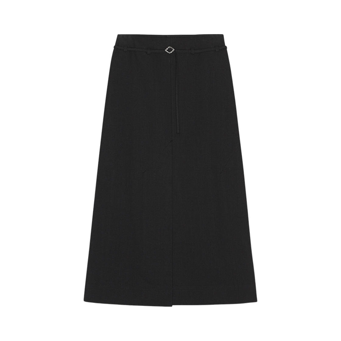 (W) 가니 코튼 수팅 맥시 슬릿 스커트 블랙((W) Ganni Cotton Suiting Maxi Slit Skirt Black) - 1