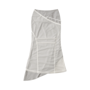 OJOS Layered Mesh Strap Skirt Grey