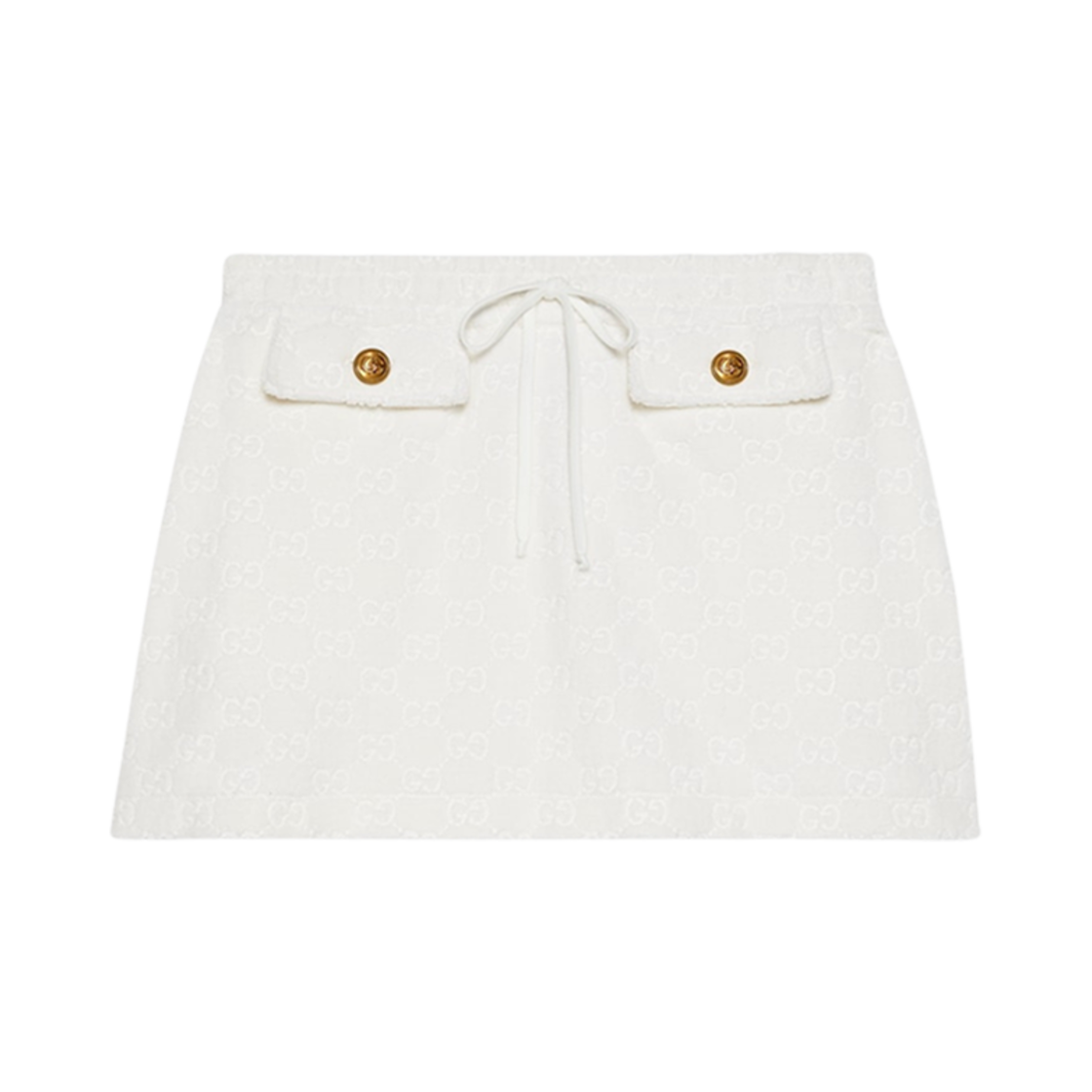 (W) 구찌 GG 코튼 저지 스커트 아이보리((W) Gucci GG Cotton Jersey Skirt Ivory) - 1