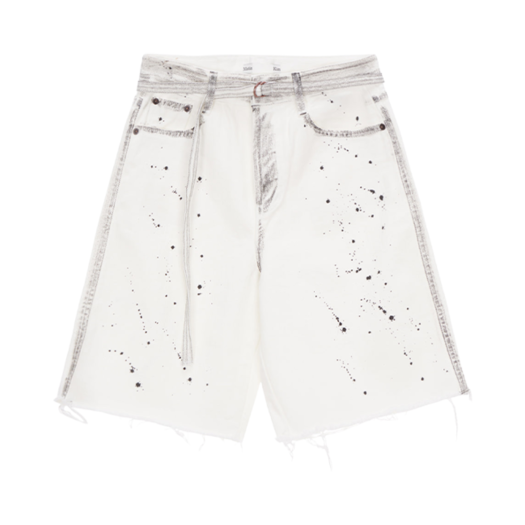 ショートパンツ [MATINKIM]cut out point denim shorts in sky MATIN KIM CUT LINE POINT DENIM SHORTS IN BLUE – SeoulSeoul