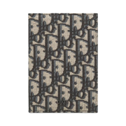 Dior Passport Cover Beige & Black Dior Oblique Jacquard