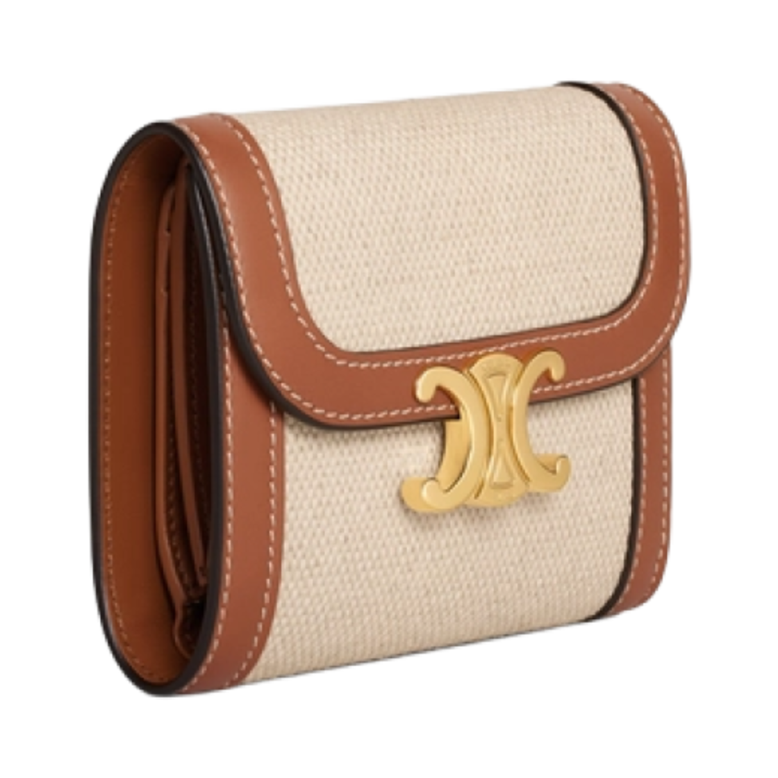 셀린느 스몰 월렛 트리옹프 텍스타일 카프스킨 내츄럴 탄(Celine Small Wallet Triomphe in Textile Calfskin Natural Tan) - 2