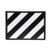 Off-White Binder Diag Saffiano Leather Card Case Black White