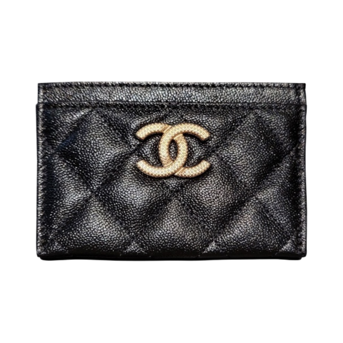 샤넬 카드 홀더 그레인드 카프스킨 & 골드 메탈 블랙(Chanel Card Holder Grained Calfskin & Gold Black) - 1