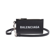 Balenciaga Cash Keyring Card Case Black Silver