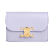 Celine Card Holder with Flap in Shiny Calfskin Light Lavender