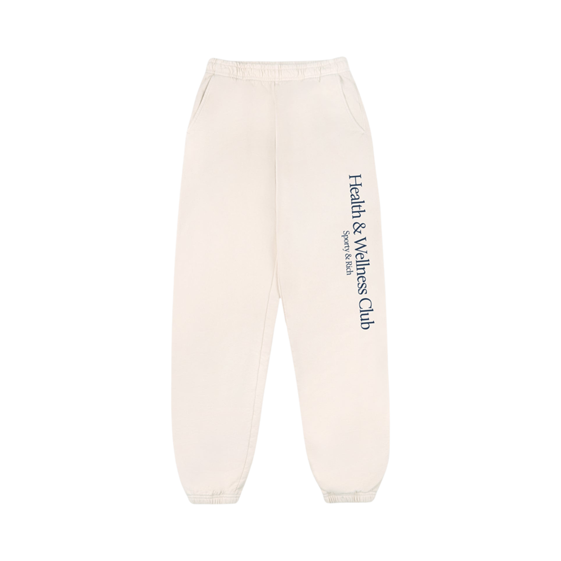 PA036606241CR Sporty & Rich H&W Crest Sweatpants Cream Navy
