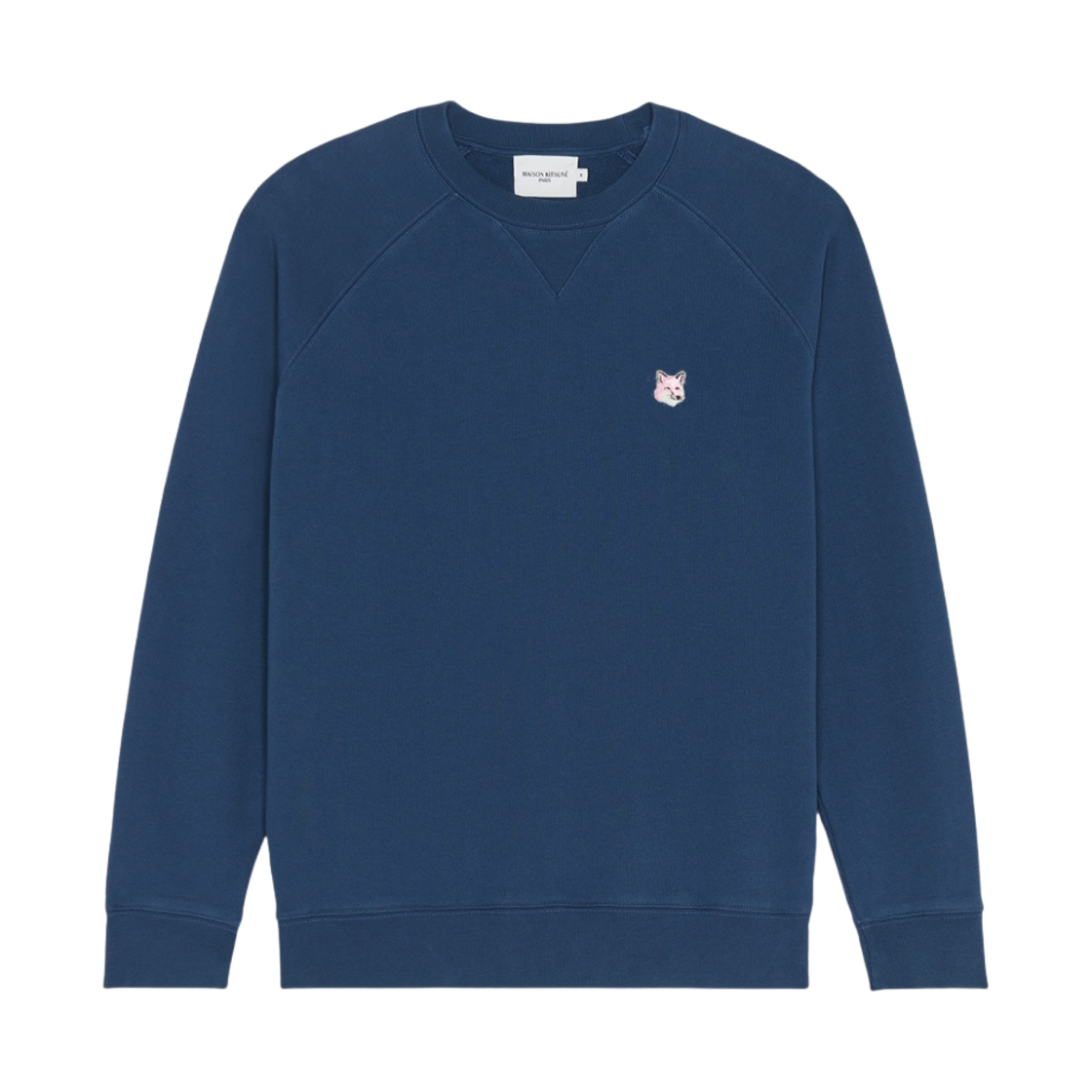 메종 키츠네 모노크롬 폭스 헤드 패치 클래식 스웨트셔츠 블루 데님(Maison Kitsune Monochrome Fox Head Patch Classic Sweatshirt Blue Denim) - 1