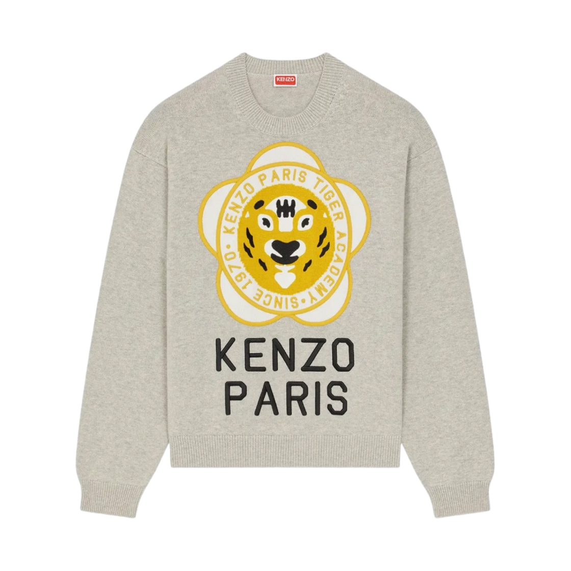 FD65PU4293BB-93 Kenzo Tiger Academy Jumper Pale Grey