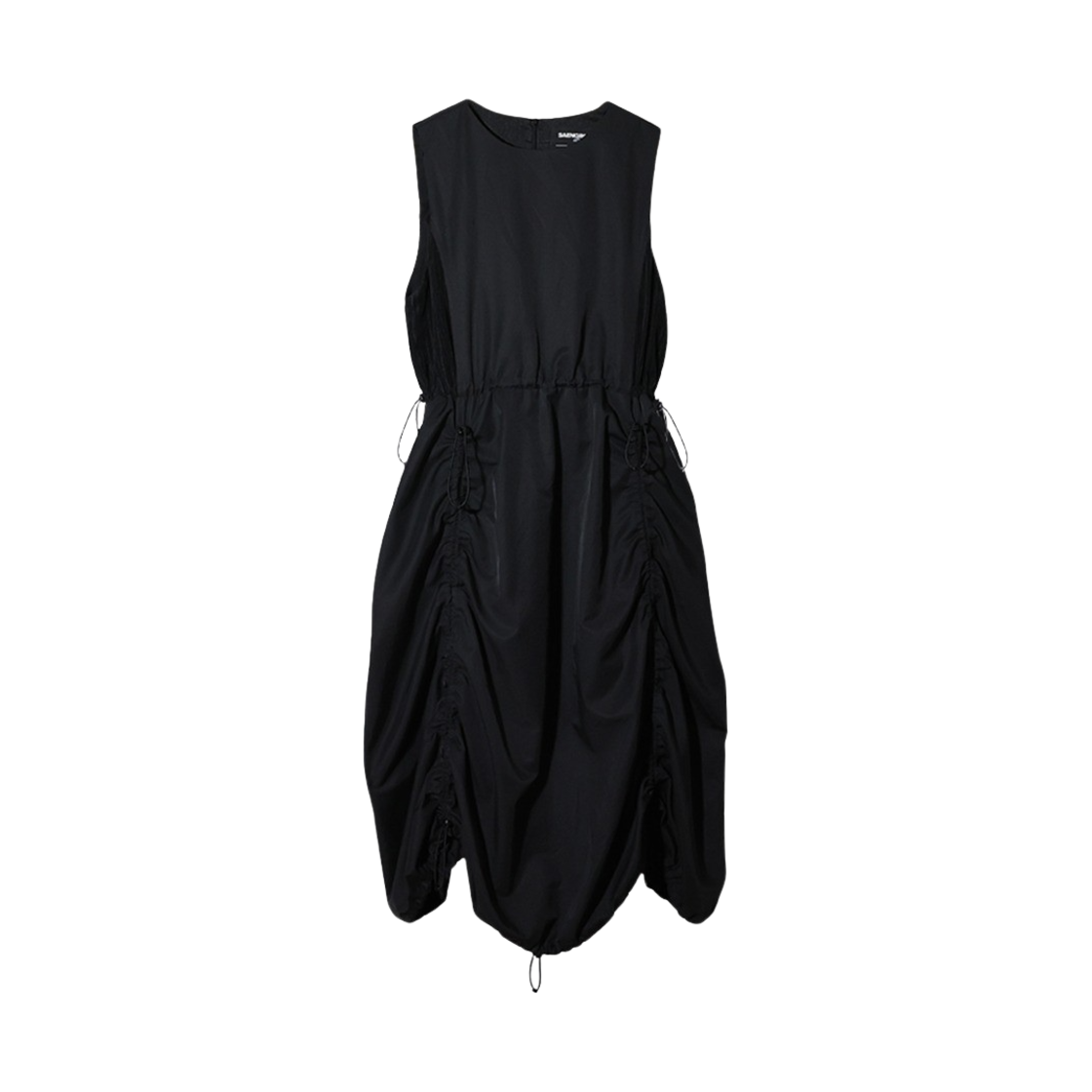 23WTDS001 Saenginstudios Nylon Shirring Dress Black