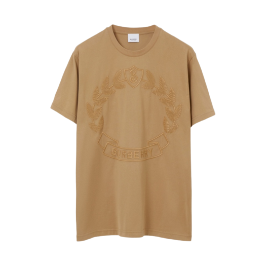 Burberry Oak Leaf Crest Cotton Oversized T-Shirt Archive Beige