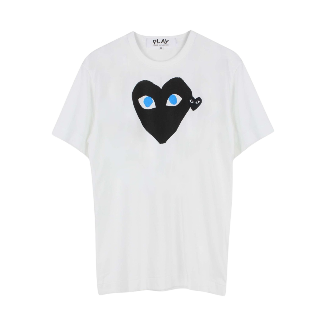 플레이 꼼데가르송 블랙 하트 블루 아이 티셔츠 화이트(Play Comme des Garcons Black Heart Blue Eyes T-Shirt White)