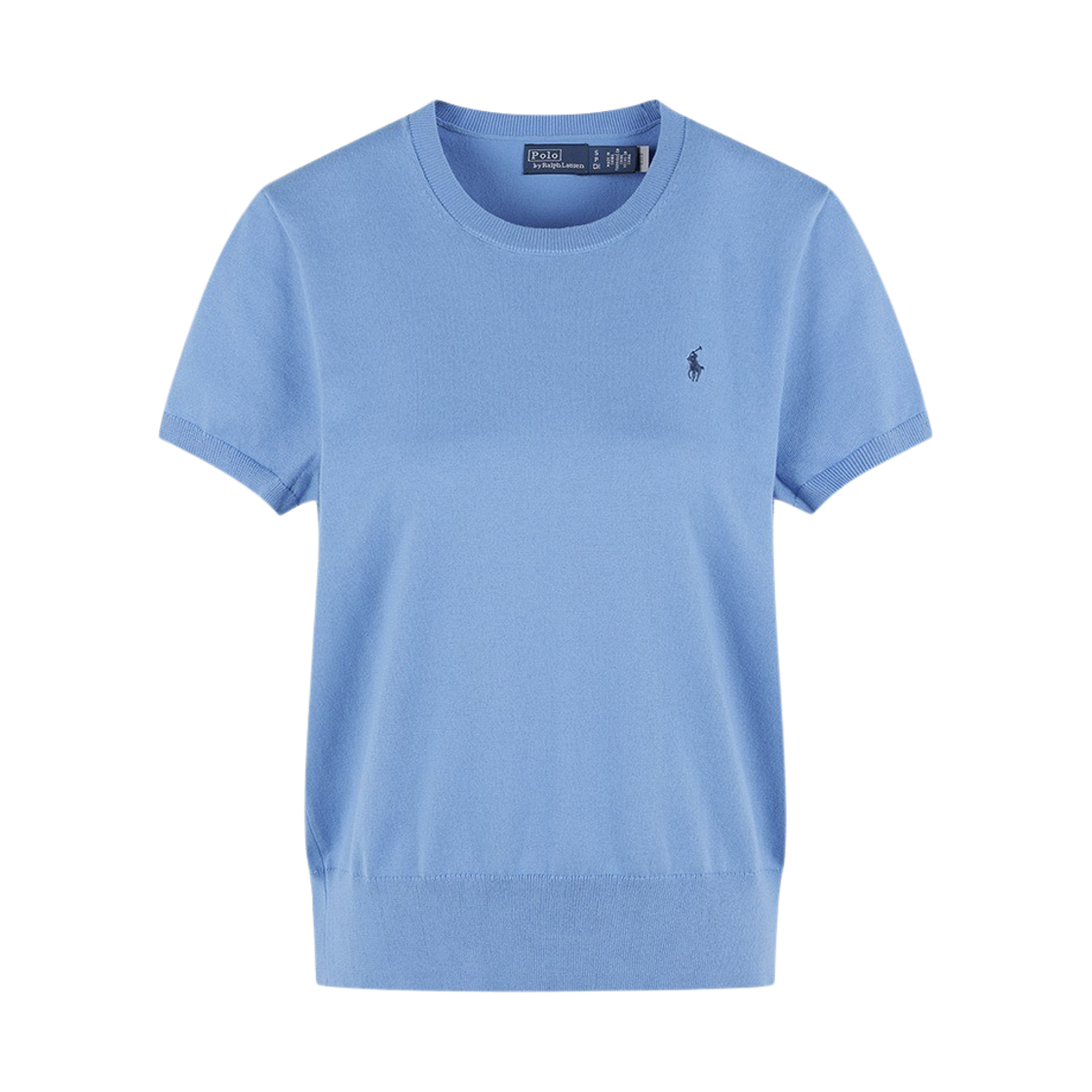 [30%적립] 폴로 랄프 로렌 우먼 코튼 블렌드 숏 슬리브 스웨터 블루