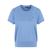 Polo Ralph Lauren Women Cotton Blend Short Sleeve Sweater Blue