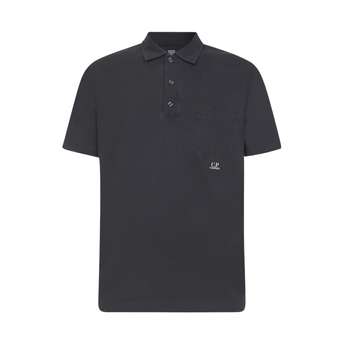C.P. 컴퍼니 1020 저지 폴로 셔츠 거즈 블랙 - 22SS(C.P. Company 1020 Jersey Polo Shirt Gauze Black - 22SS) - 1