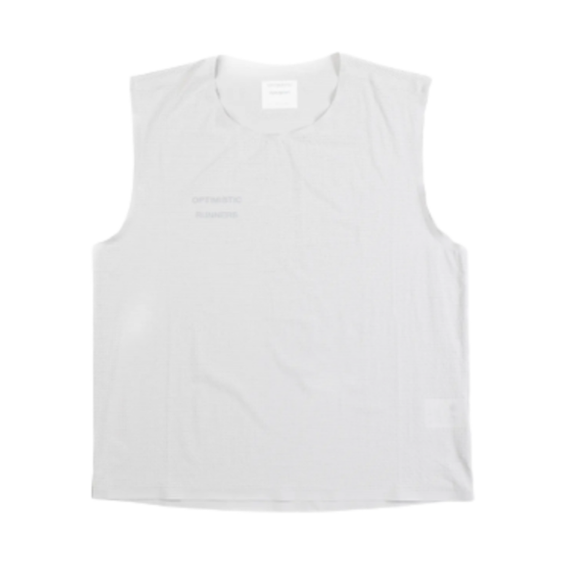 - Optimistic Runners Perforated Crop Tank Top Light Grey