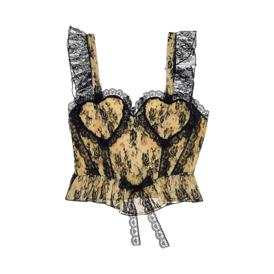 3S4RTP099W36 (W) Heaven by Marc Jacobs x Anna Sui Lace Tank Yellow