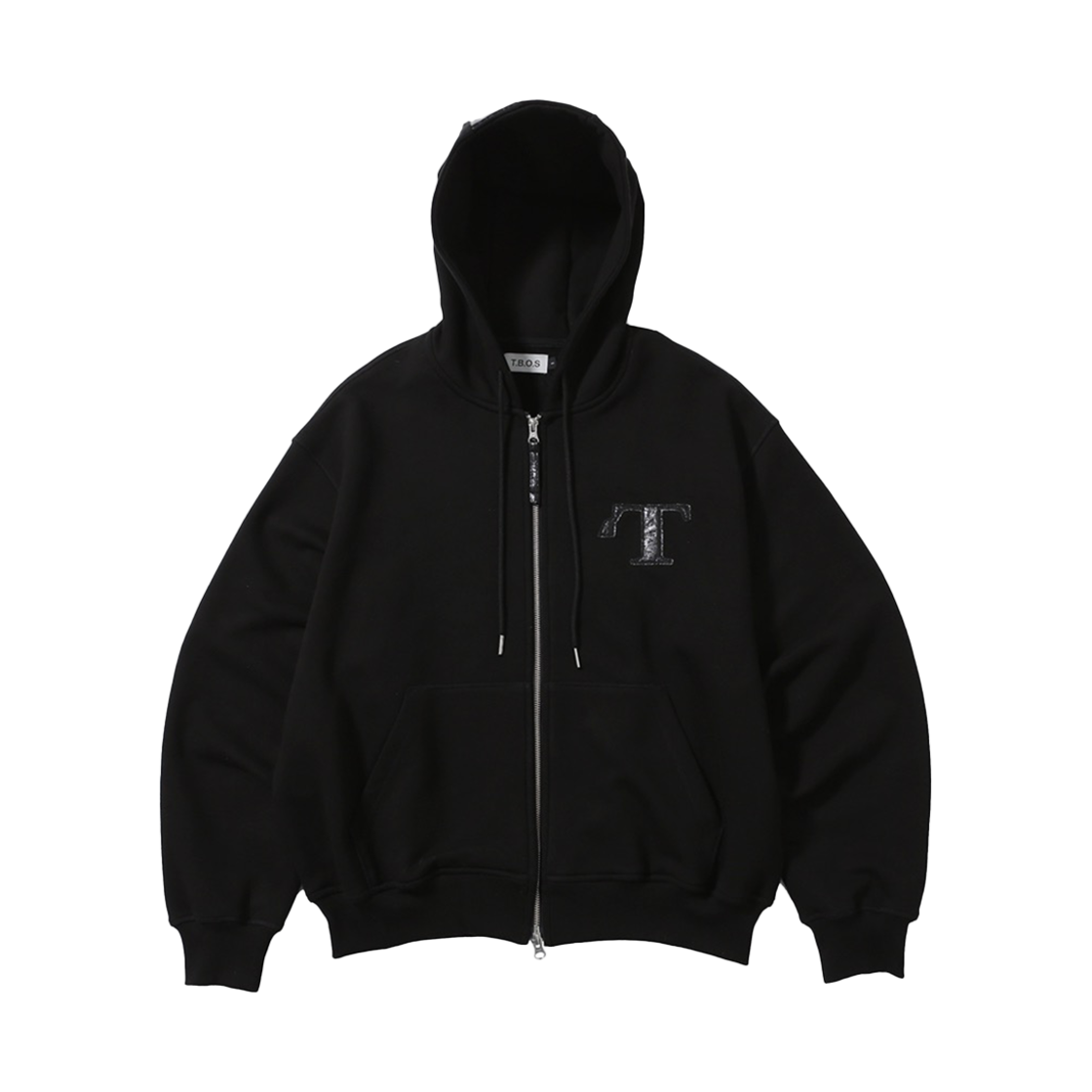 티비오에스 컷팅 집업 후드 블랙(T.B.O.S Cutting Zip up Hood Black)