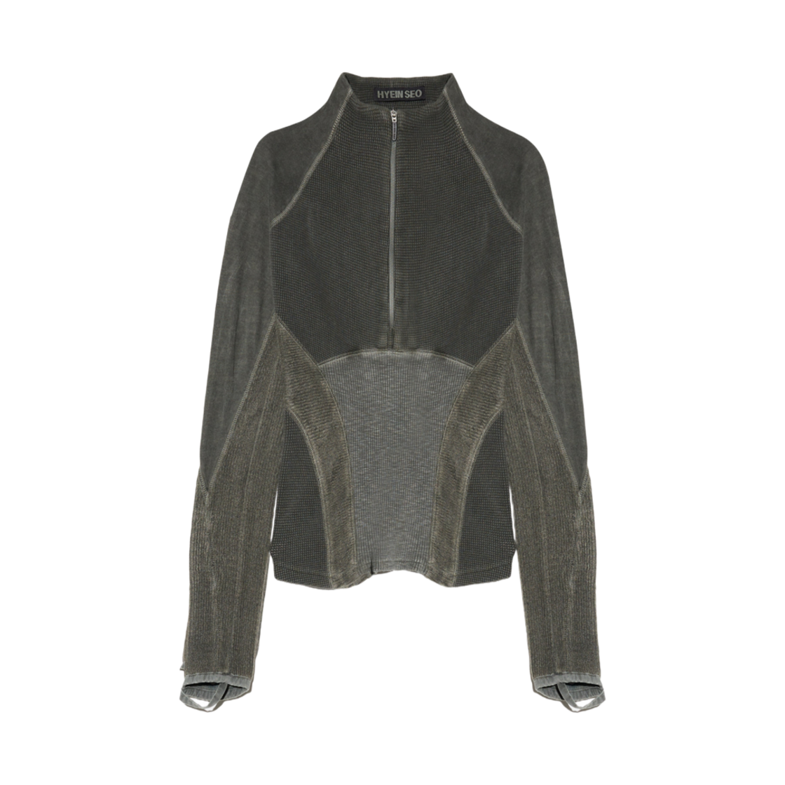 (W) 혜인 서 하프 집 래글런 카키((W) Hyein Seo Half-Zip Raglan Khaki)