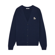 Maison Kitsune Dressed Fox Patch Relaxed Cardigan Navy