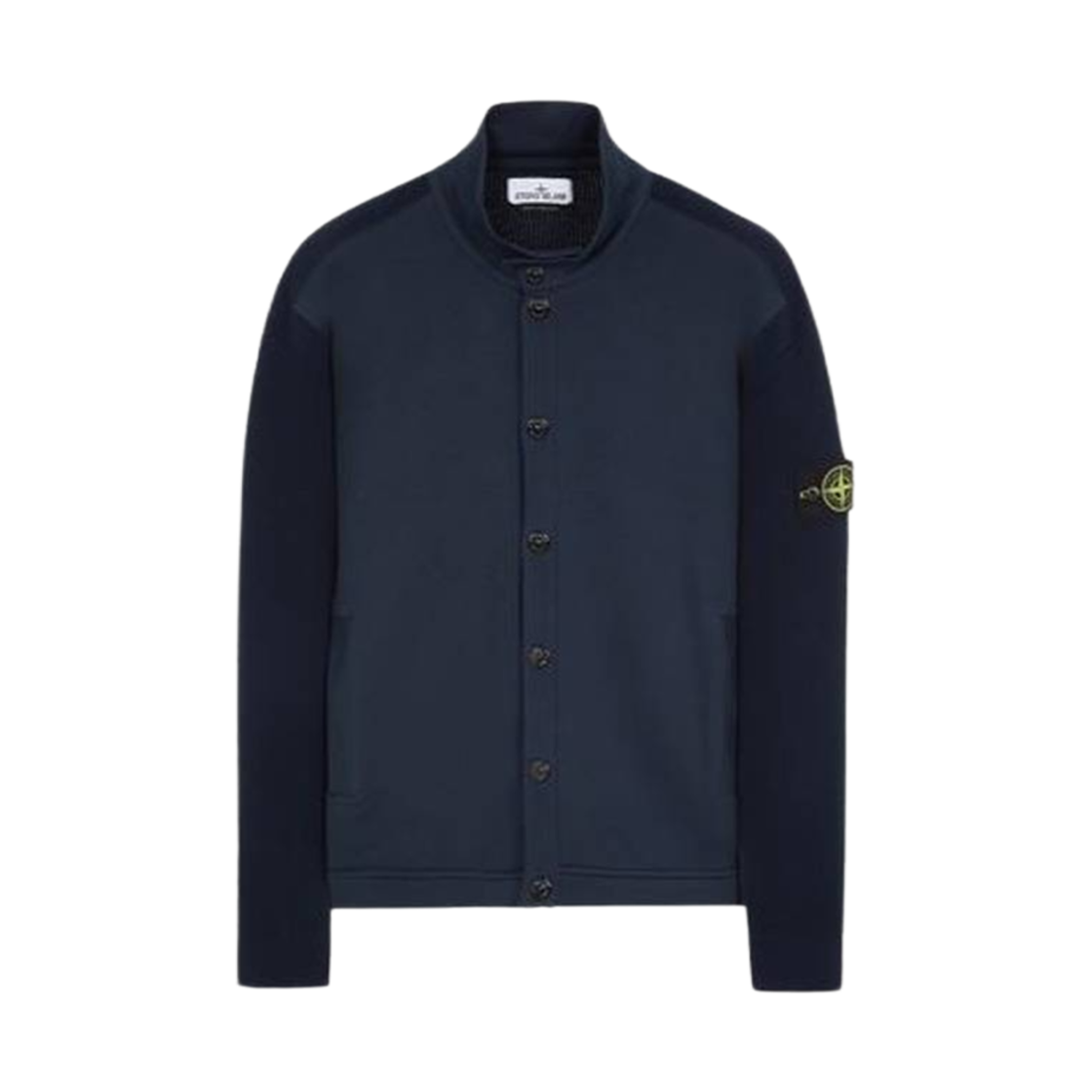 7815508D8-V0020 Stone Island 508D8 Badge Button Knit Cardigan Navy Blue - 23SS