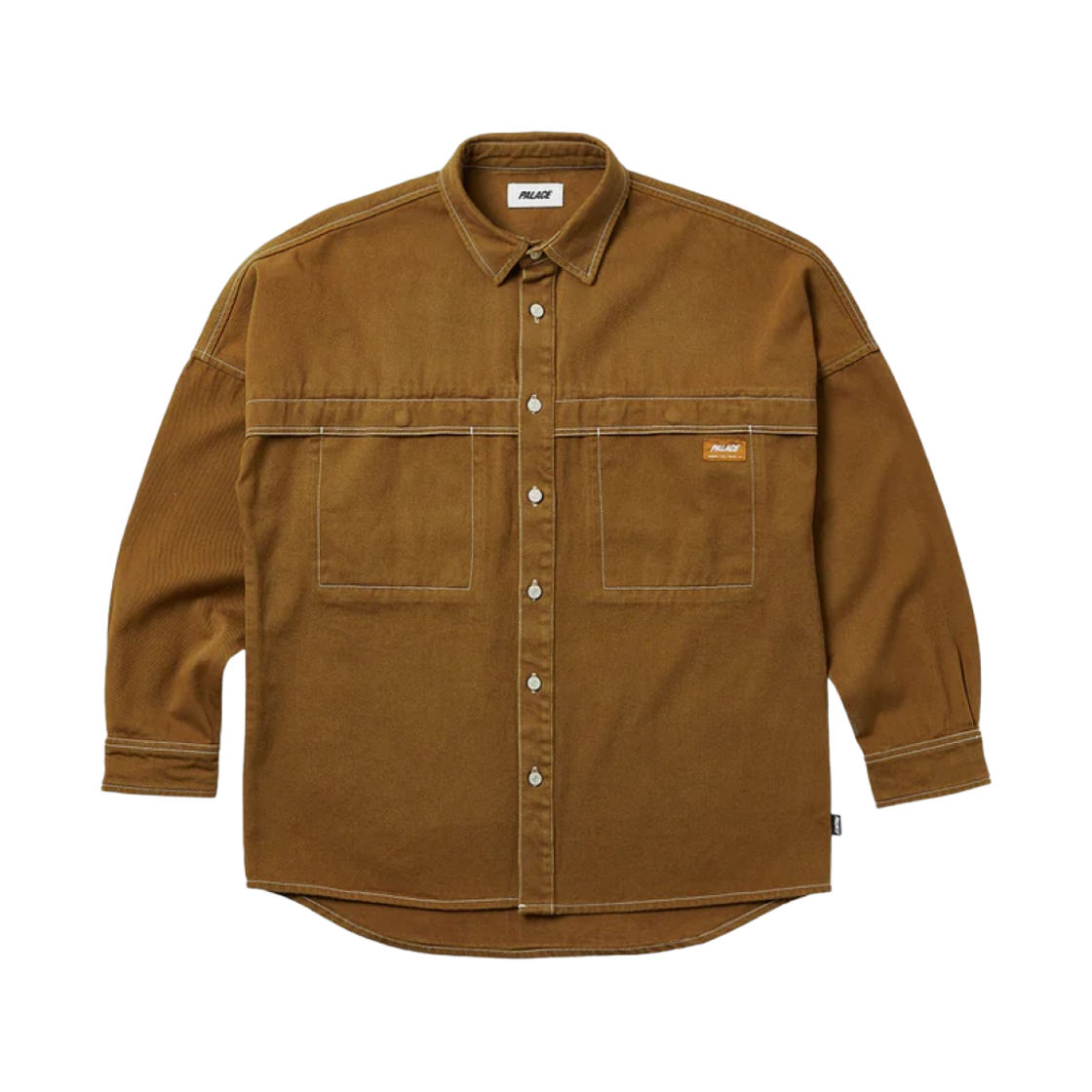 팔라스 스티치 업 드롭 숄더 셔츠 브라운 - 23SS(Palace Stitch Up Drop Shoulder Shirt Brown - 23SS) - 1