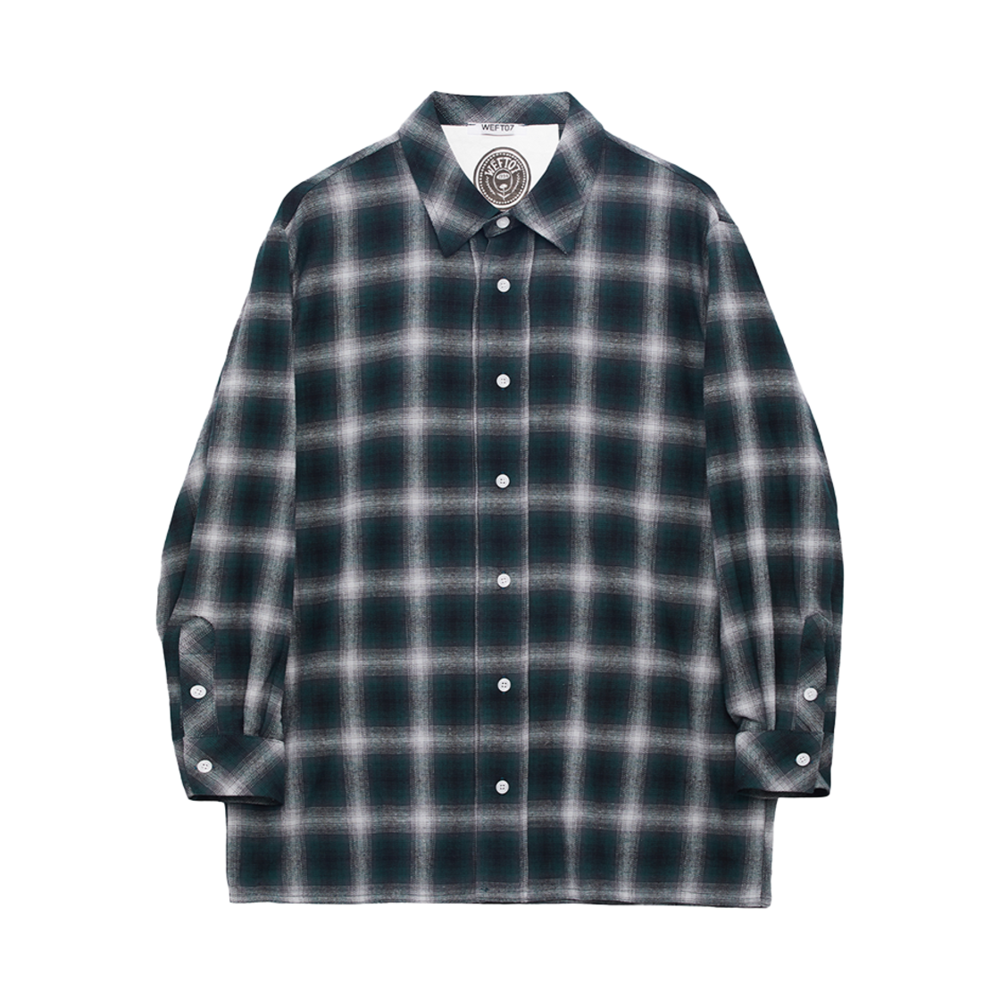 웨프트07 플란넬 셔츠 그린 그레이(Weft07 Flannel Shirt Green Grey)