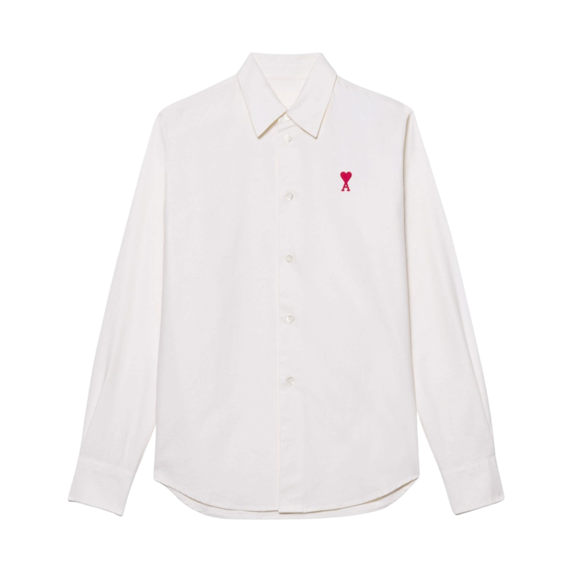 (W) 아미 스몰 하트 로고 옥스포드 셔츠 화이트 블랑((W) AMI de Coeur Oxford Shirt White Blanc) - 1