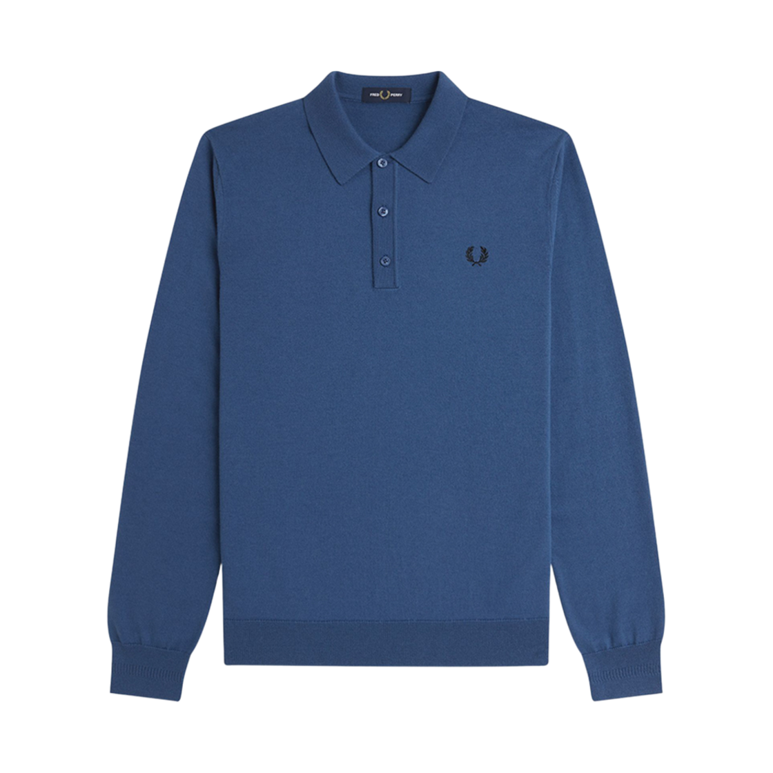 AFPM2434535-963 Fred Perry Classic Knitted Long Sleeve Shirt Midnight Blue