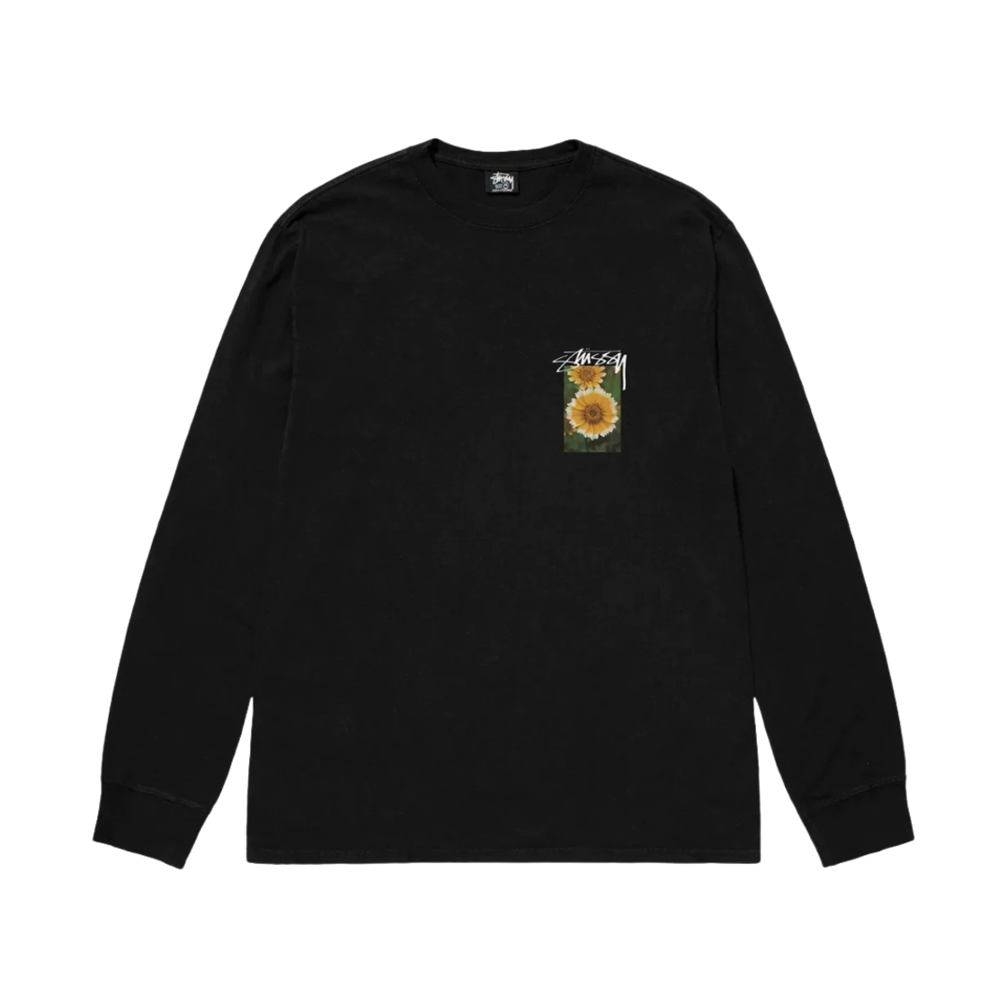 1994884H Stussy Flower Grid Pigment Dyed LS T-Shirt Black - #2