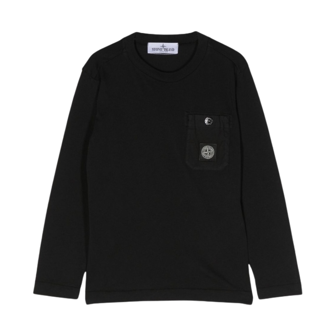 (키즈) 스톤 아일랜드 20347 가먼트 다이드 코튼 저지 롱슬리브 티셔츠 블랙 - 23FW((Kids) Stone Island 20347 Garment Dyed Cotton Jersey Long Sleeve T-Shirt Black - 23FW)