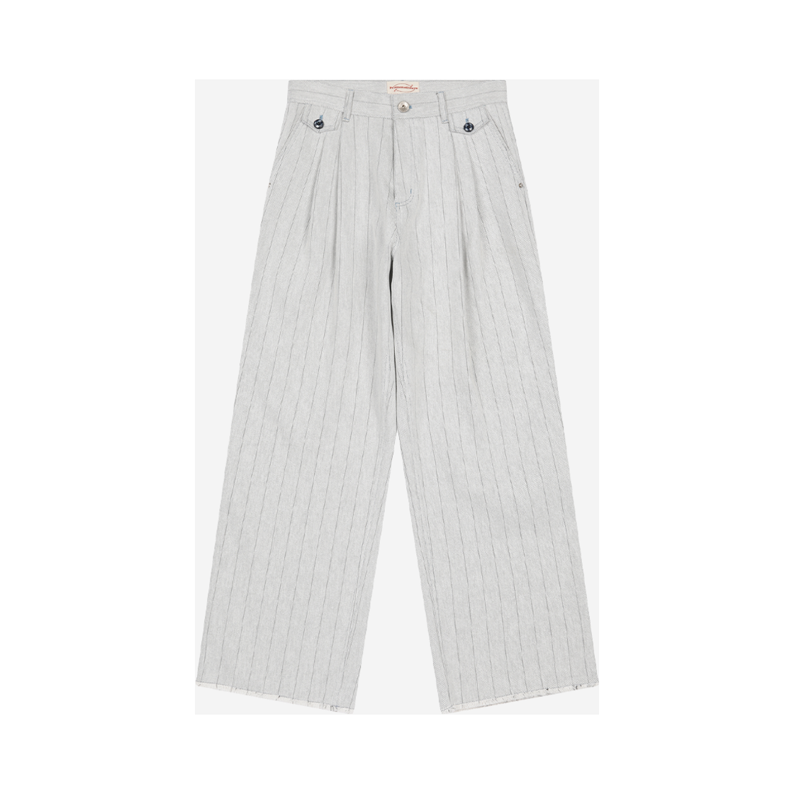 S02PT02WH Problemallways Papa's Daily Stripe Denim Pants White