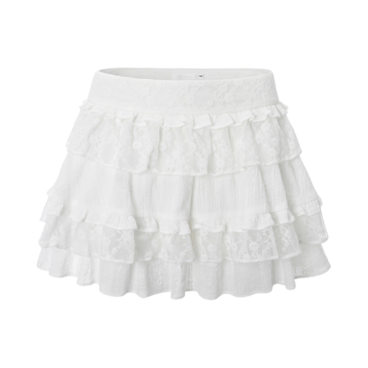 W) 쓰리타임즈 케이티 레이스 스커트 블랙 | Threetimes | KREAM