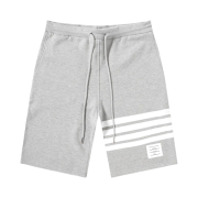 Thom Browne Cotton Loopback Knit Engineered 4-Bar Sweatshorts Light Grey