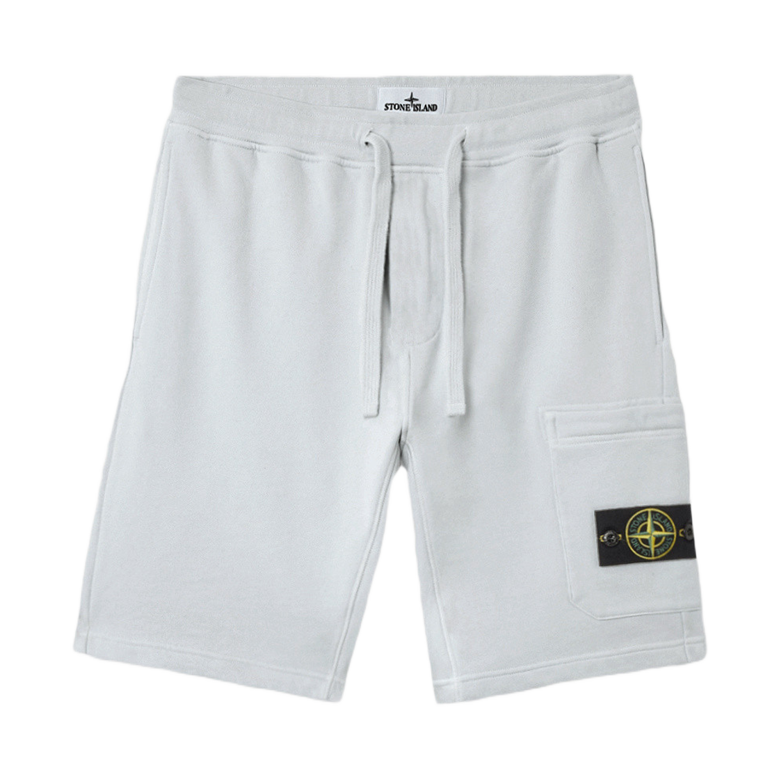 K1S1562000-12S0051-V0041 Stone Island 6200012 Organic Cotton Fleece Cargo Bermuda Shorts with Pockets and Drawstring Waistband Sky Blue - 25SS