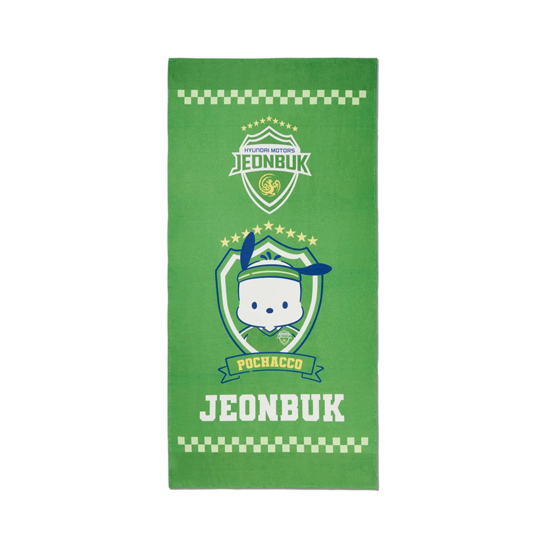 K 리그 x 산리오 캐릭터즈 2025 비치 타월 포차코 전북 현대 모터스 그린(K League x Sanrio Characters 2025 Beach Towel Pochacco Jeonbuk Hyundai Motors Green)