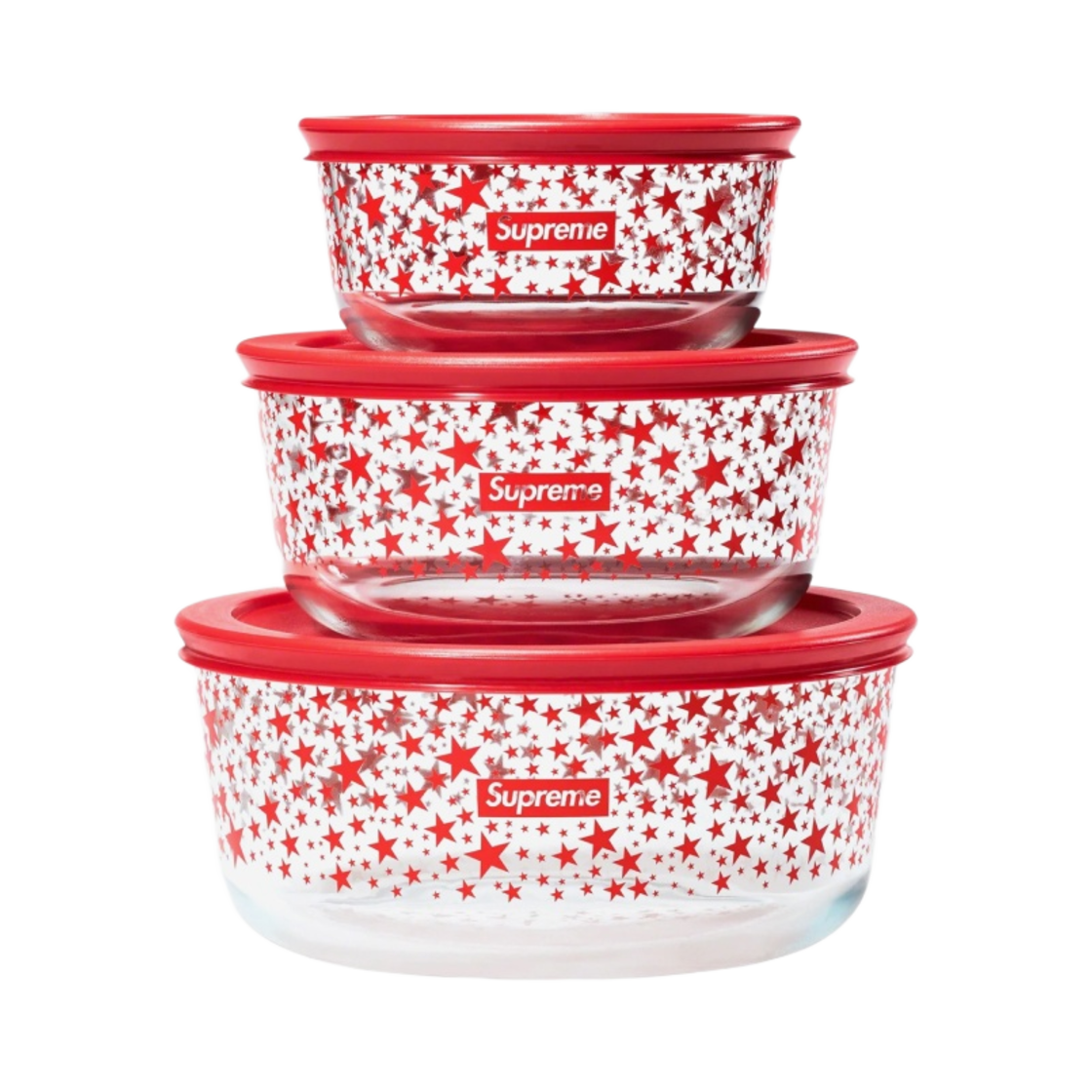 슈프림 x 파이렉스 보울 레드 (3개 세트) - 23FW(Supreme x Pyrex Bowls Red (Set of 3) - 23FW)