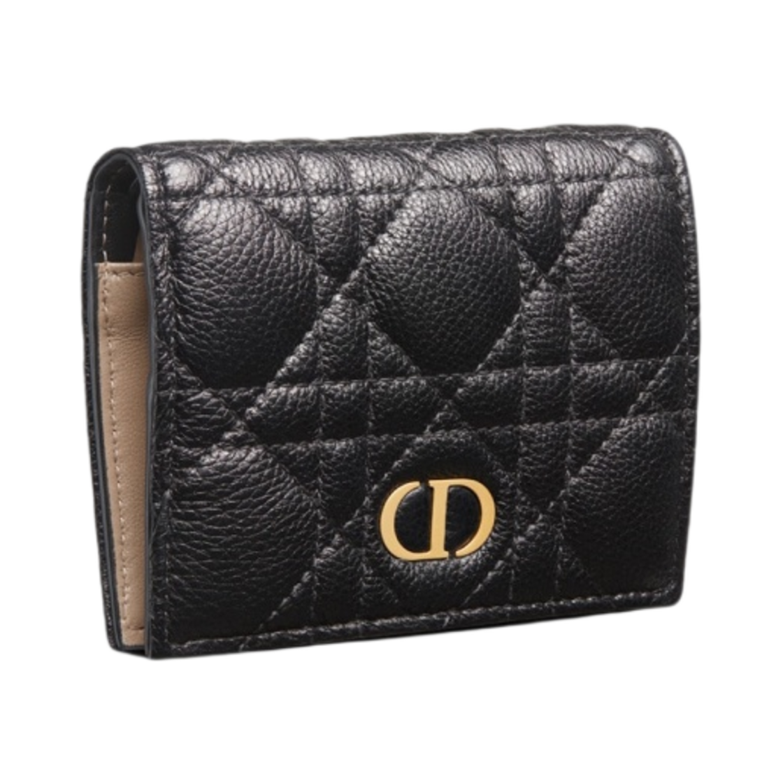 디올 카로 미니 지갑 까나쥬 카프스킨 블랙 헤이즐넛 라떼(Dior Caro Mini Wallet Cannage Calfskin Black Hazelnut Latte) - 2