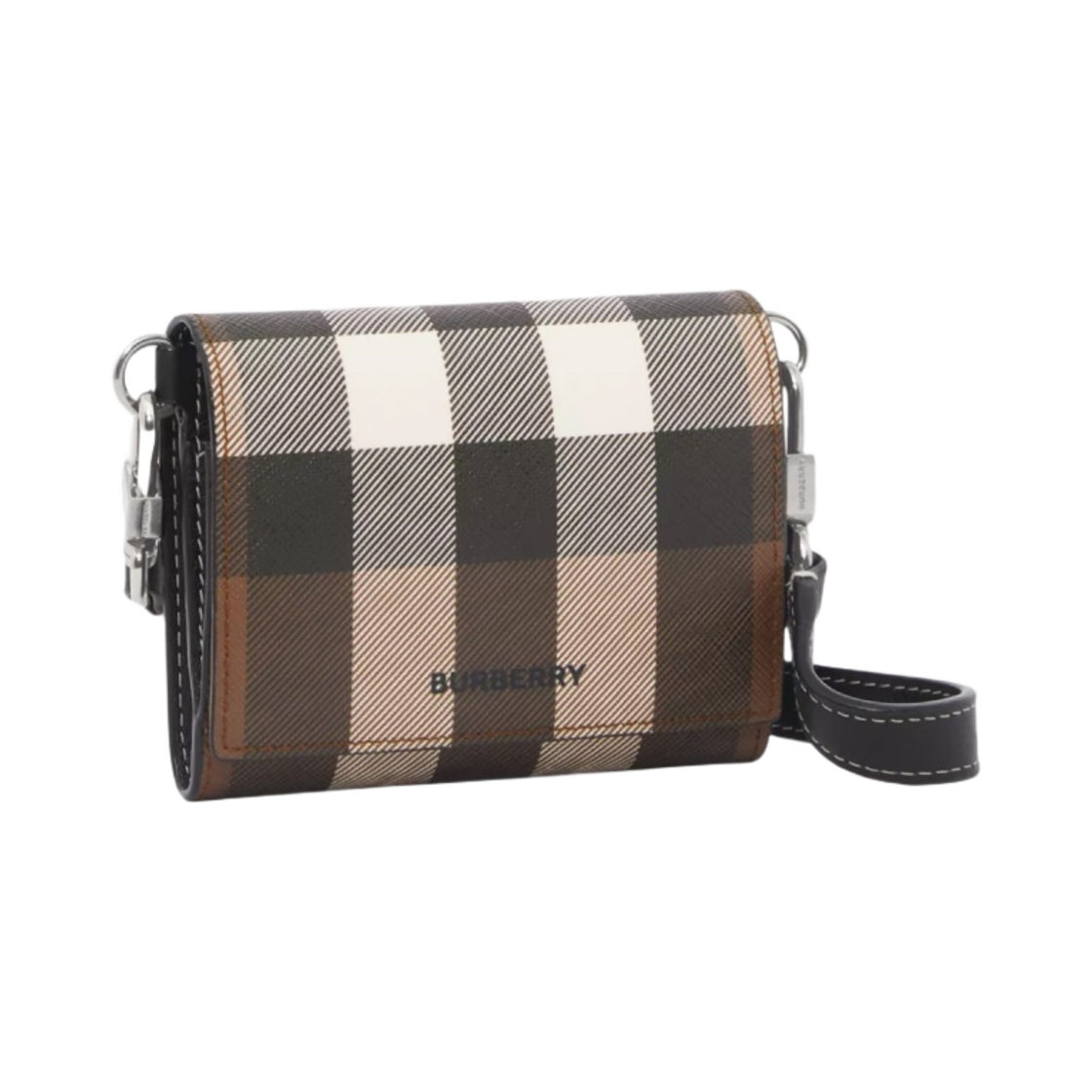 버버리 디테처블 스트랩 체크 폴딩 지갑 다크 버치 브라운(Burberry Check Folding Wallet with Detachable Strap Dark Birch Brown) - 3