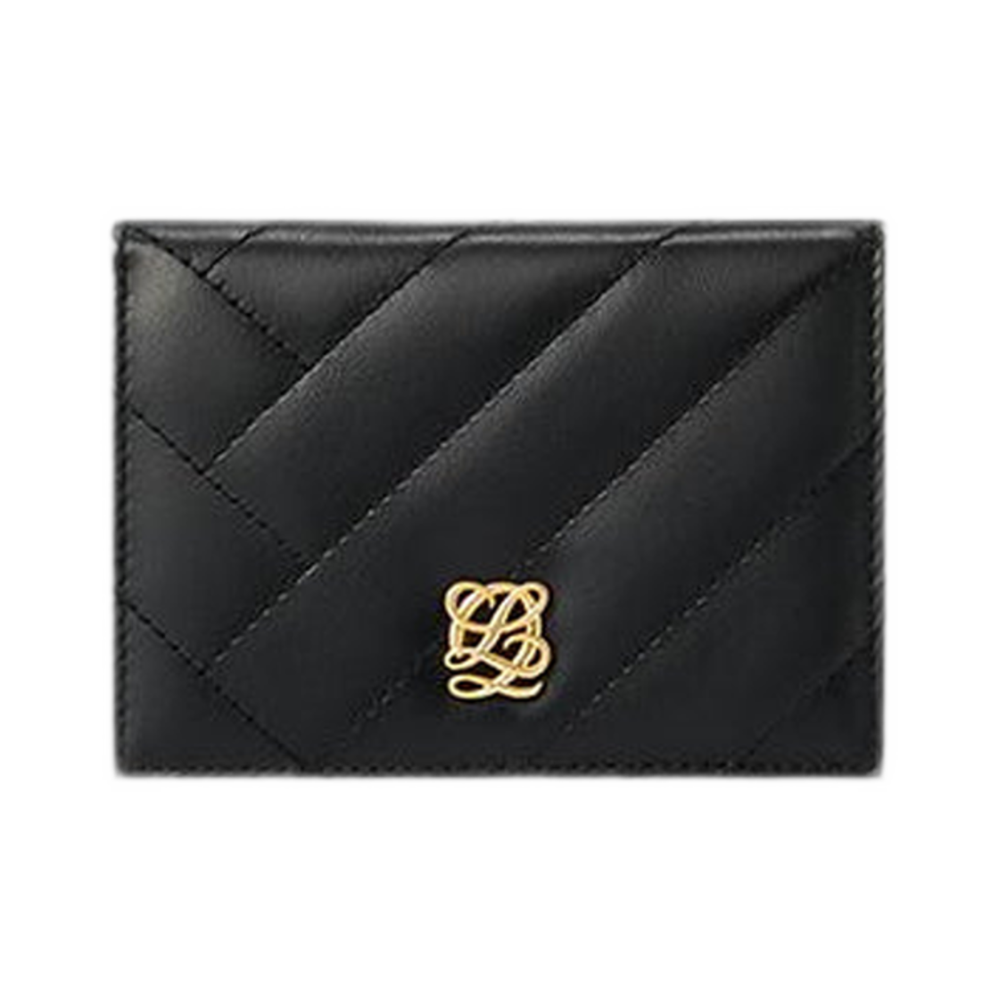 LLSR1QT03FF5BL0171 Louis Quatorze L-Quilting Leather Bi-Fold Half Wallet Black