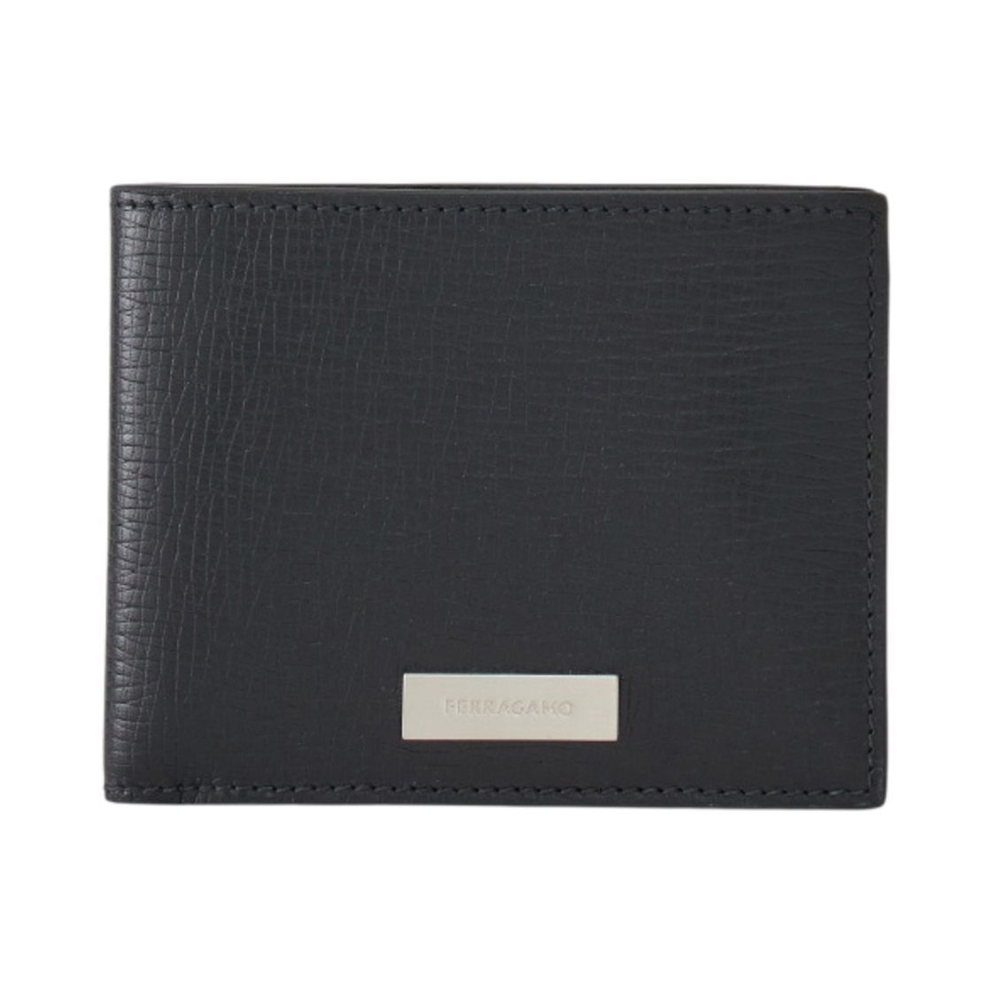 661202-763254 Ferragamo Custom Metal Plate Wallet Black