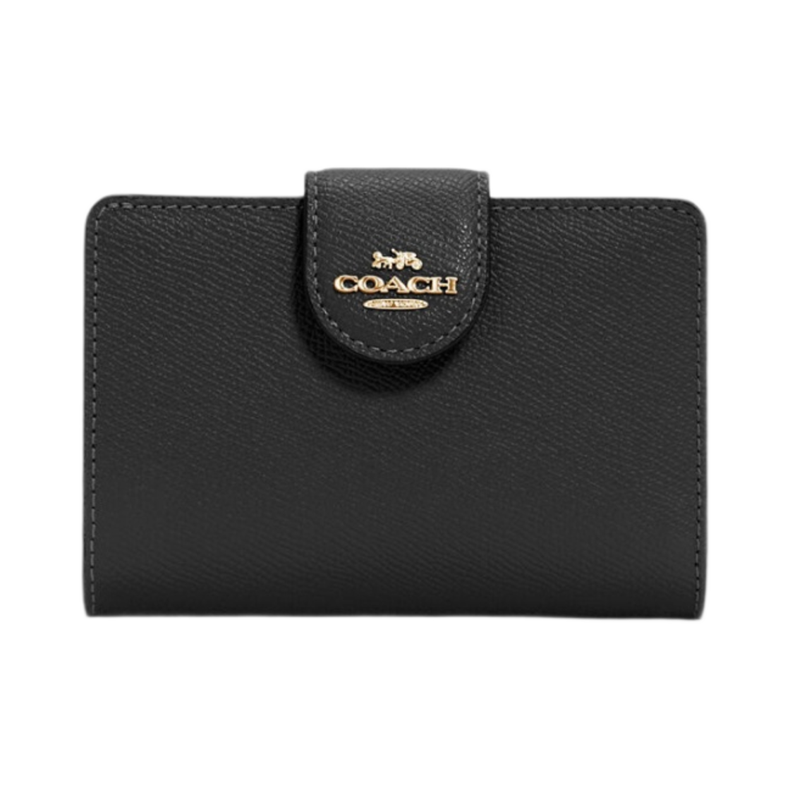 6390-IMBLK Coach Medium Corner Zip Wallet Black