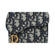 Dior Saddle Card Holder Blue Dior Oblique Jacquard