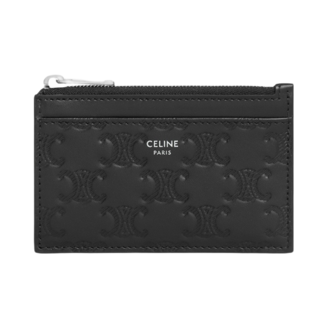 셀린느 트리옹프 엠보스드 카프스킨 지퍼 카드 홀더 블랙(Celine Zipped Card Holder in Calfskin with Triomphe Embossed Black)