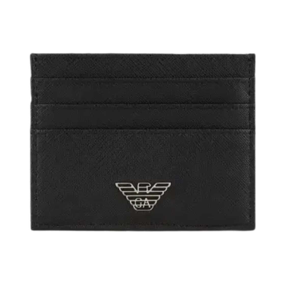 Y4R173Y138E81072 Emporio Armani Corrugated Eagle Logo Card Holder Black